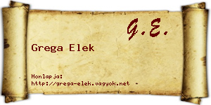 Grega Elek névjegykártya